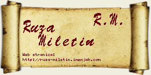 Ruža Miletin vizit kartica